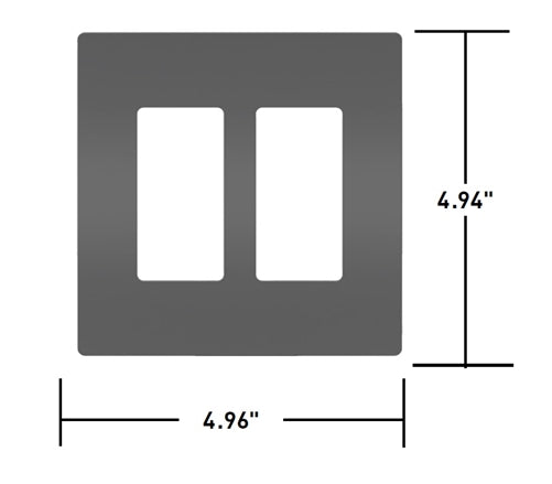 Wattstopper Radiant 2-Gang Screwless Wallplate, Gray, RWP262GRY