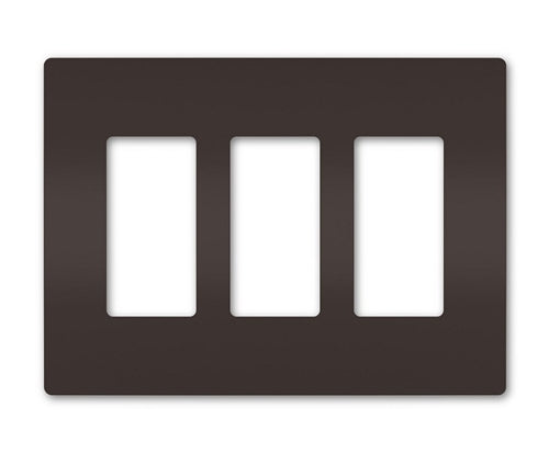 Wattstopper Radiant 3-Gang Screwless Wallplate, Brown, RWP263