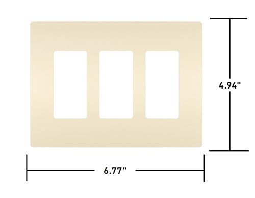 Wattstopper Radiant 3-Gang Screwless Wallplate, Brown, RWP263