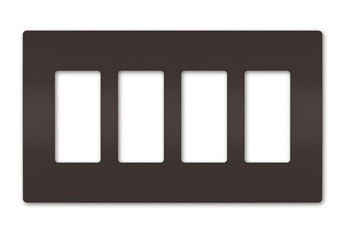 Wattstopper Radiant 4-Gang Screwless Wallplate, Brown, RWP264