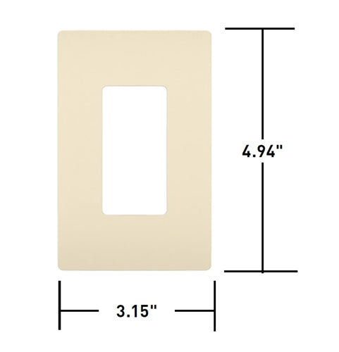 Wattstopper Radiant 1-Gang Screwless Wallplate, Light Almond, RWP26LA