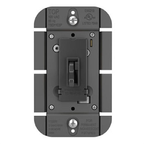Wattstopper Toggle Slide Dimmer Incandescent Single Pole/3-Way, 1100WBlack, TSD1103PBK