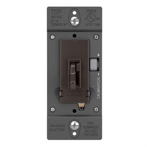 Wattstopper 0-10V Fluorescent/ LED Single Pole/3-Way Toddle Slide Dimmer, Preset, Brown, TSD4FBL3P