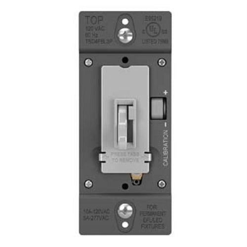 Wattstopper 0-10V Fluorescent/ LED Single Pole/3-Way Toddle Slide Dimmer, Preset, Gray, TSD4FBL3PGRY
