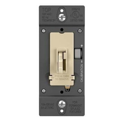 Wattstopper 0-10V Fluorescent/ LED Single Pole/3-Way Toddle Slide Dimmer, Preset, Ivory, TSD4FBL3PI