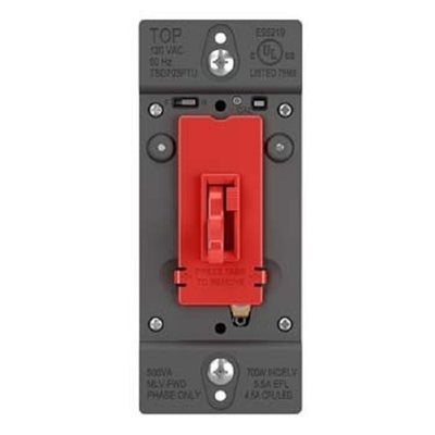 Wattstopper Trademaster 450W Tru-Universal Singple Pole/ 3-Way Toggle Slide Dimmer, Preset, Red, TSD703PTURED