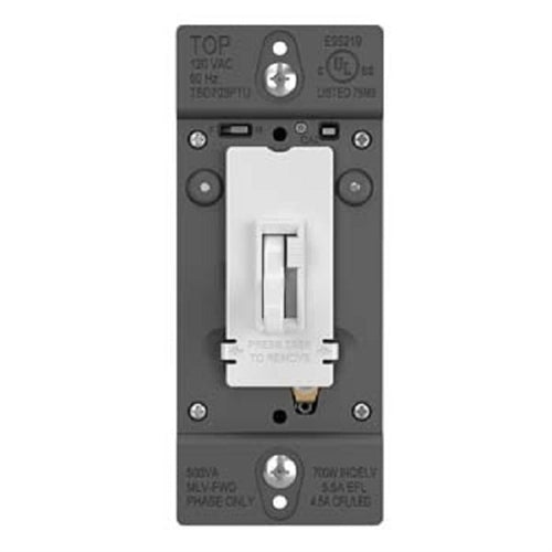 Wattstopper Trademaster 450W Tru-Universal Singple Pole/ 3-Way Toggle Slide Dimmer, Preset, White, TSD703PTUW