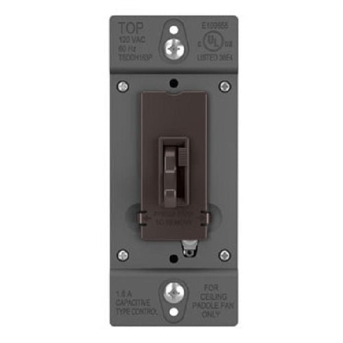Wattstopper 1.6A Single-Pole/3-Way, Preset Fan Speed Control and De-Hummer, Brown, TSDDH163P