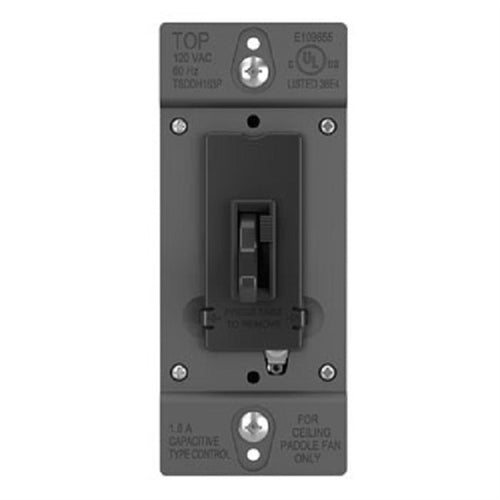 Wattstopper 1.6A Single-Pole/3-Way, Preset Fan Speed Control and De-Hummer, Black, TSDDH163PBK