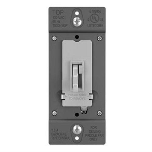 Wattstopper 1.6A Single-Pole/3-Way, Preset Fan Speed Control and De-Hummer, Gray, TSDDH163PGRY