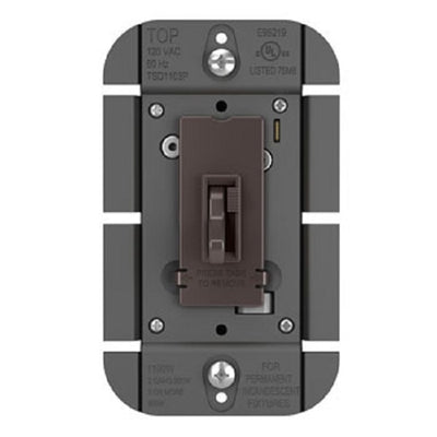 Wattstopper 250W SSL7A-Compliant LED/ CFL/ Incandescent Single Pole/ 3-Way Toggle Slide Dimmer, Brown, TSDSSL7AP