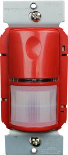 Wattstopper PIR Wall Switch Occupancy Sensor, 120/277V, Red, WS-301-R