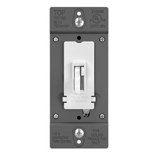 Wattstopper Wide Slide Fan Speed Control De-hummer, Single Pole, White, WSDH16W
