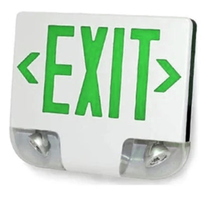 Westgate XT LED Adjustable Head Exit Emergency Combo - Green Letters - White Trim - Battery Backup - 120-277V, XT-C-ADJ-3GWWEM