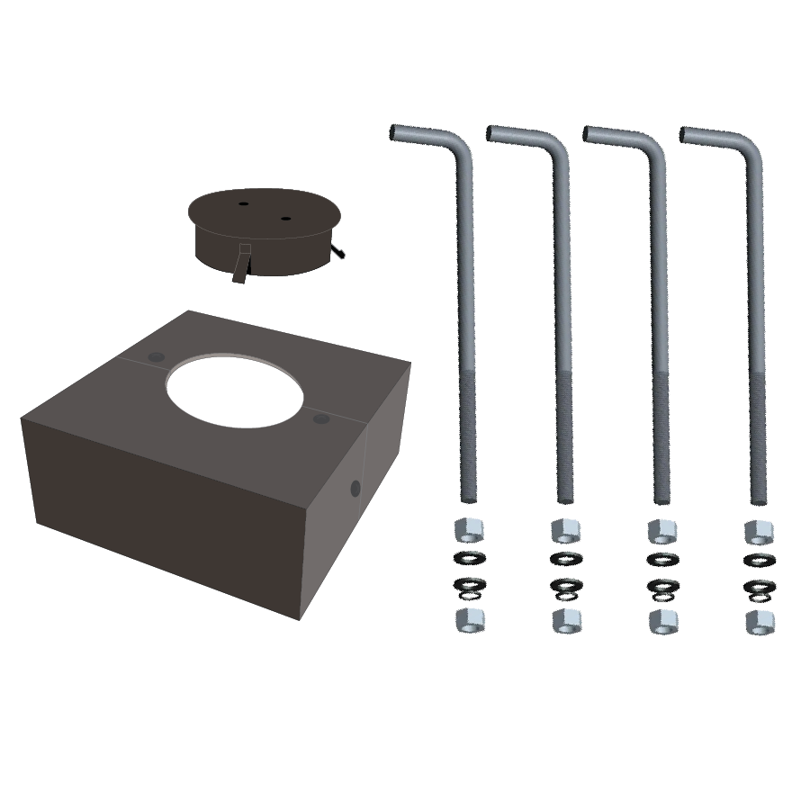 RAB Lighting Anchor Bolt Kit, 4 In. Round, Steel, ABK4-11-BCK-R4