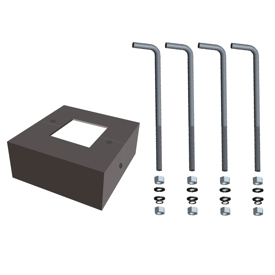 RAB Lighting Anchor Bolt Kit, 5 In. Square, Steel, ABK5-BC-S5