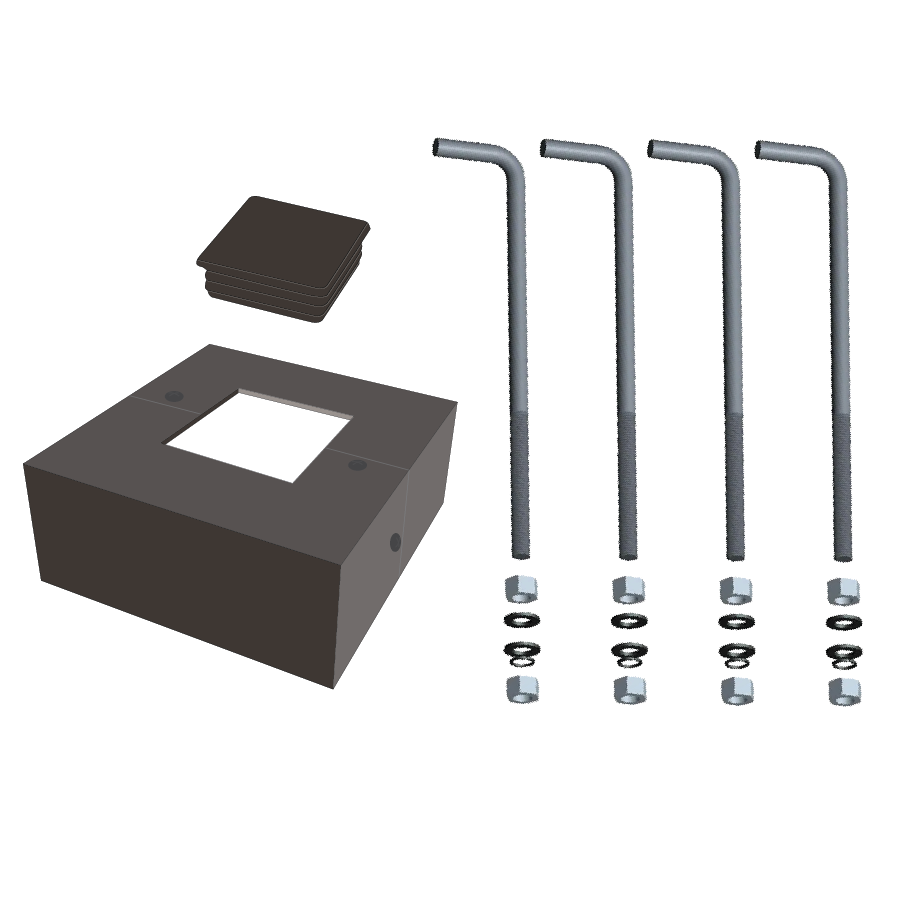 RAB Lighting Anchor Bolt Kit, 5 In. Square, Steel, ABK5-BCK-S5