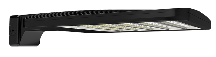 RAB Lighting ALED Wall Mount Area Light, 170/220/260W, 4000K, 480V, Black, ALEDL3TWMNB/480