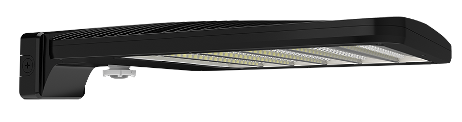 RAB Lighting ALED Area Light, 170/220/260W, 5000K, 480V, Wall Mount, 20 Ft. Lens, Black, ALEDL2TWMB/480/WS2