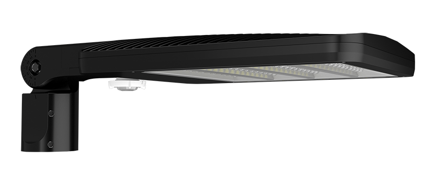 RAB Lighting ALED Area Light, 90/78W, Amber, Slipfitter, Motion Sensor, Black, ALEDM5TSFYAB/WS2