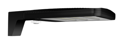 RAB Lighting ALED Area Light, 150/90/78W, 3000K, 480V, Arm Mount, WattStop Sensor, 20 Ft. Lens, Black, ALEDMATYB/480/WS2