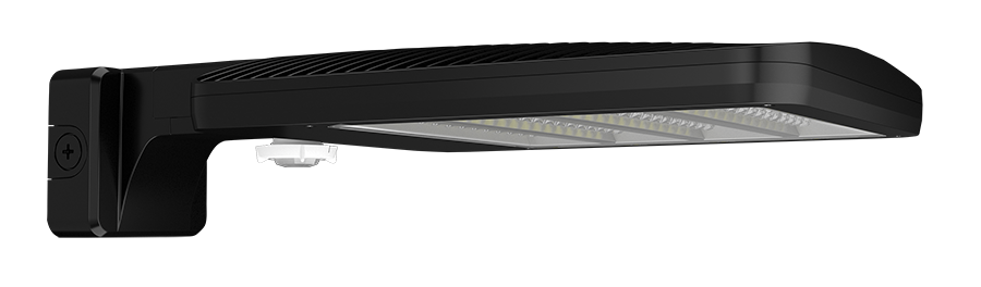 RAB Lighting ALED Wall Mount Area Light, 150/90/78W, 3000K, WattStop Sensor, 20 Ft. Lens, Black, ALEDM3TWMYB/WS2