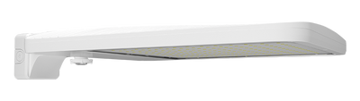 RAB Lighting ALED Area Light, 300/345/385W, 5000K, 480V, Wall Mount, Wattstop 40 Ft., White, ALEDXL3TWMW/480/WS4