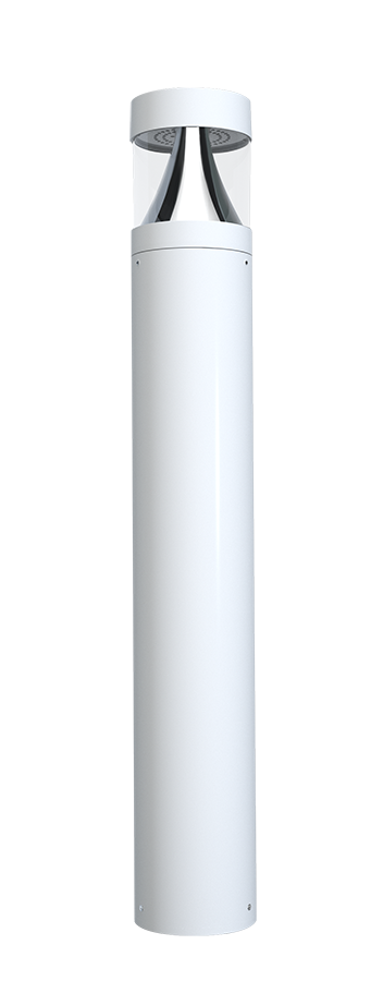 RAB Lighting B17 LED Round Bollard, Flat Top, CCT Selectable, 1,959 thru 3,409 Lumens, 120-277V, White, B17W