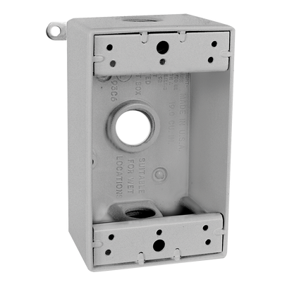 RAB Lighting Weatherproof Single Outlet Box, (3) 1/2 Inch Tap, B3