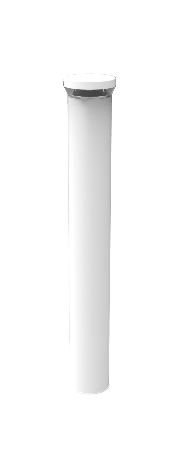 RAB Lighting BLEDR Round Bollard, 18W, 3000K, 42 In., White, BLEDR18YW