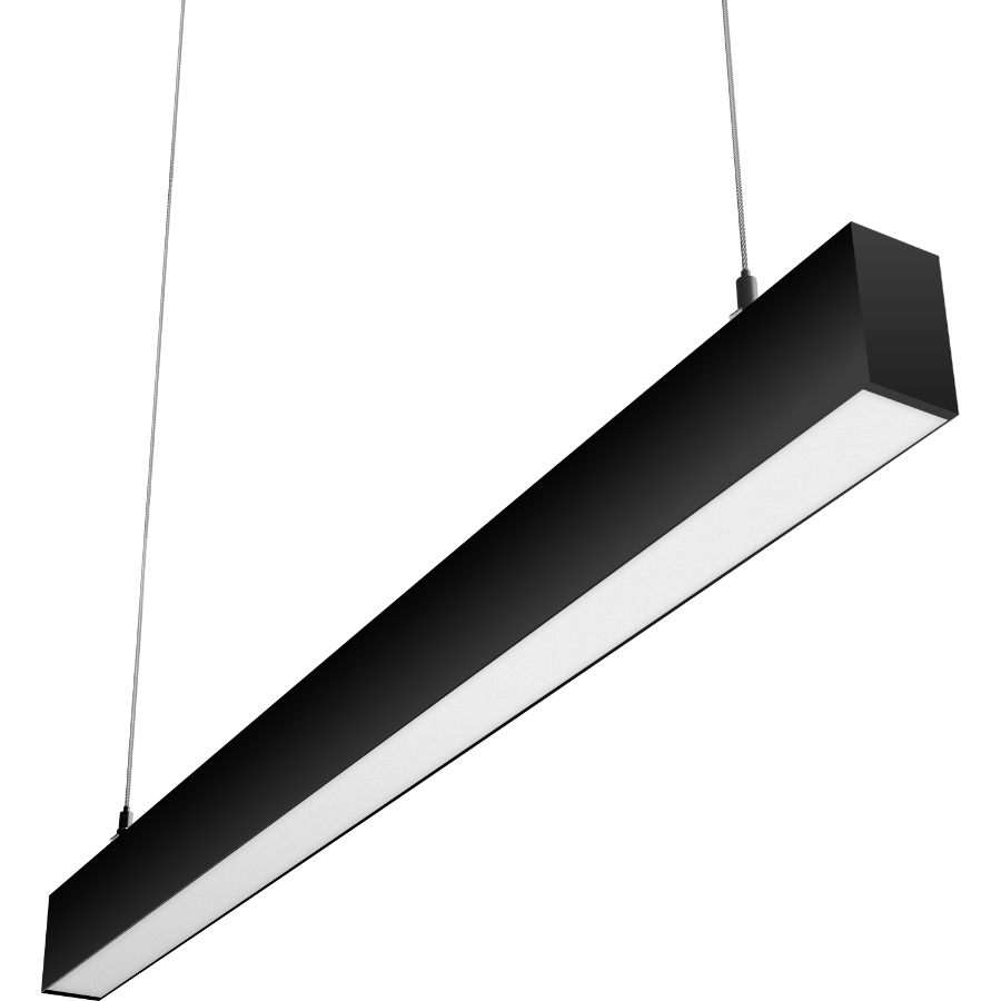 RAB Lighting BOA 3 ft. Pendant Downlight, 30/21/18/15/8W, CCT Selectable, Black, BOA3PB