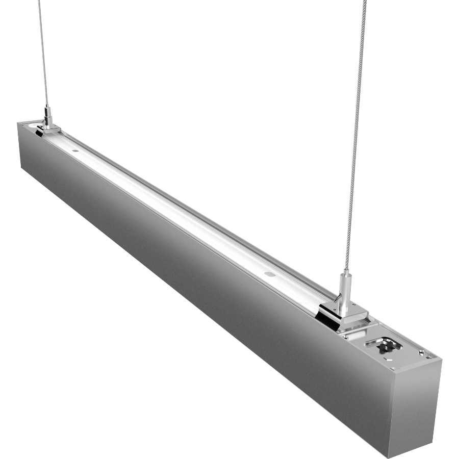 RAB Lighting BOA 3' Uplight/Downlight Pendant, 30W, CCT Selectable, Silver, BOA3PLUS