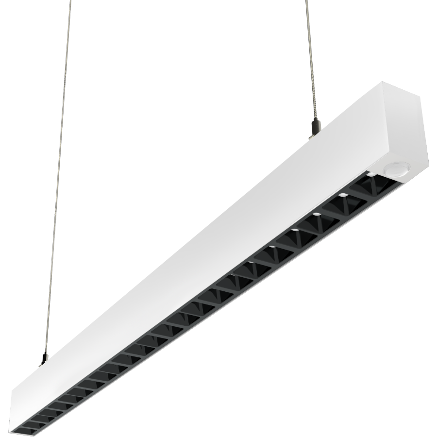 RAB Lighting BOA 3' Downlight Pendant, 30/21/18/15/8W, CCT Selectable, Microwave Sensor, White, BOA3PLW/MVS