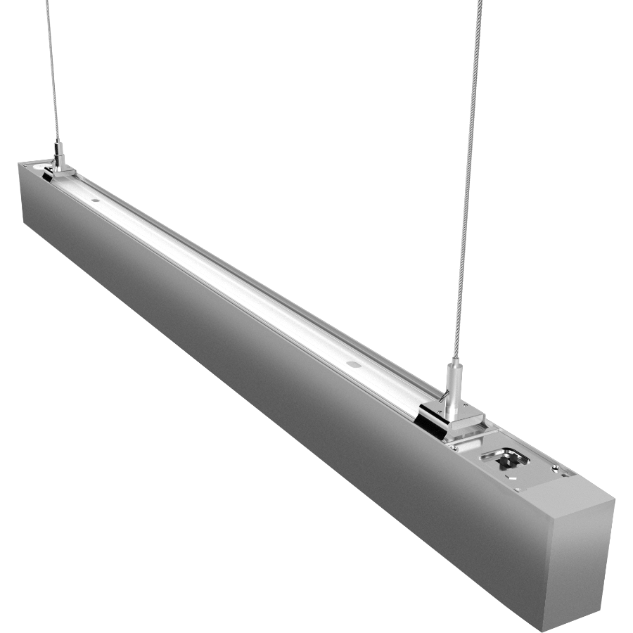 RAB Lighting BOA Pendant Uplight/Downlight, 30W, CCT Selectable, Microwave Occupancy Sensor, Silver, BOA3PUS/MVS