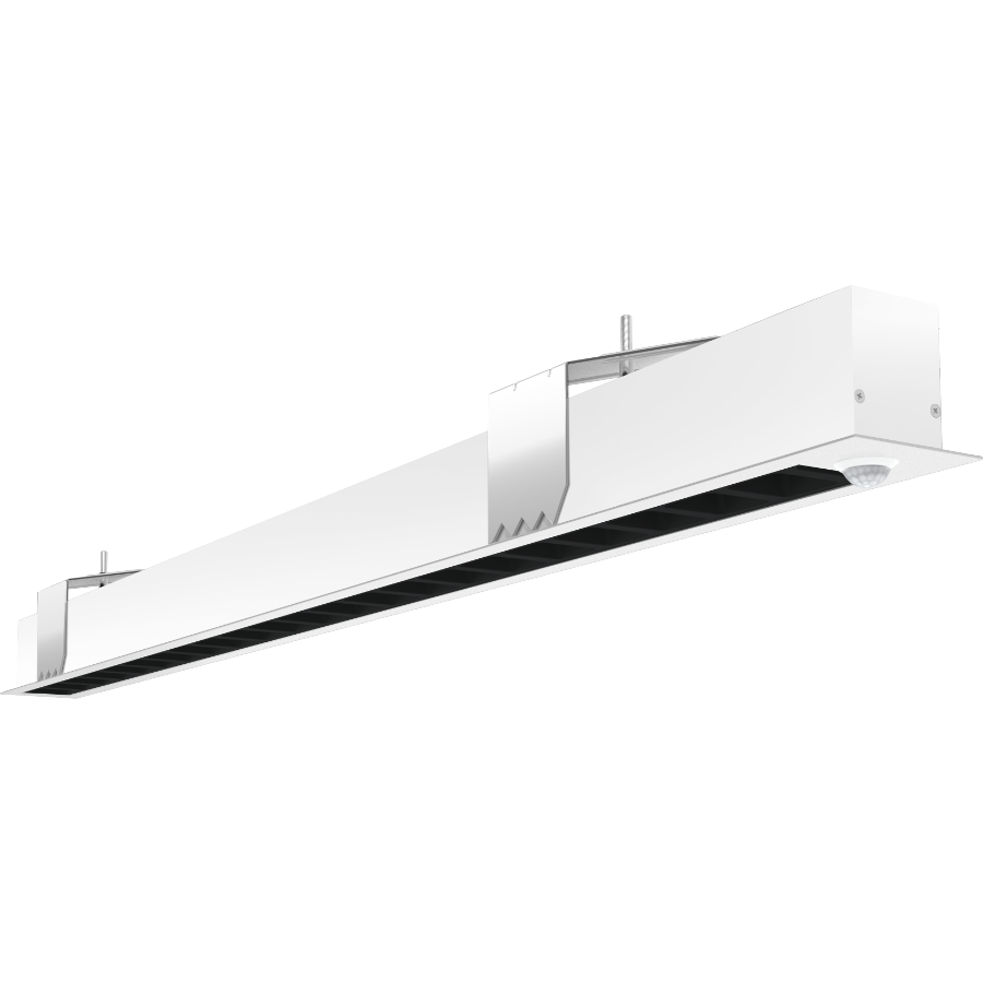 RAB Lighting BOA 3' Downlight, 30/21/18/15/8W, CCT Selectable, Recessed, Louvers, PIR Occupancy Sensor, White, BOA3RL/PIR