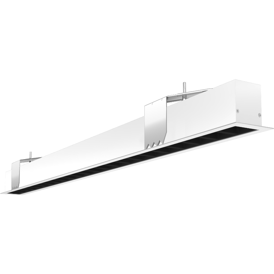 RAB Lighting BOA 3' Downlight, 30/21/18/15/8W, CCT Selectable, Recessed, Louvers, White, BOA3RL