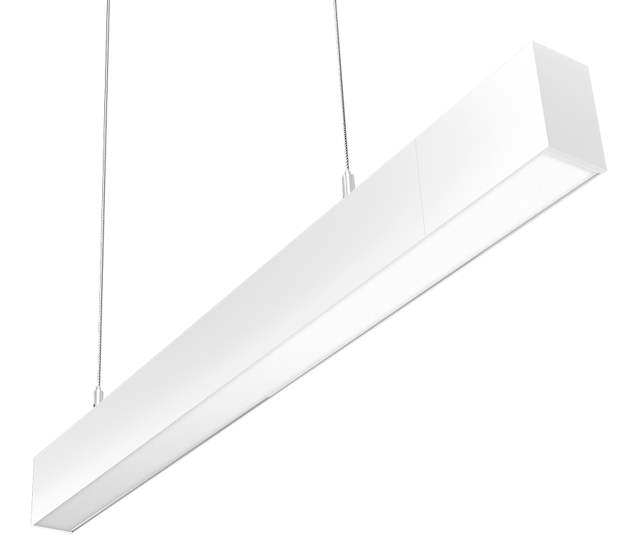 RAB Lighting BOA 2' Downlight Pendant, 20/14/12/10/5W, CCT Selectable, Motion Sensor, White, BOA2PW/MVS