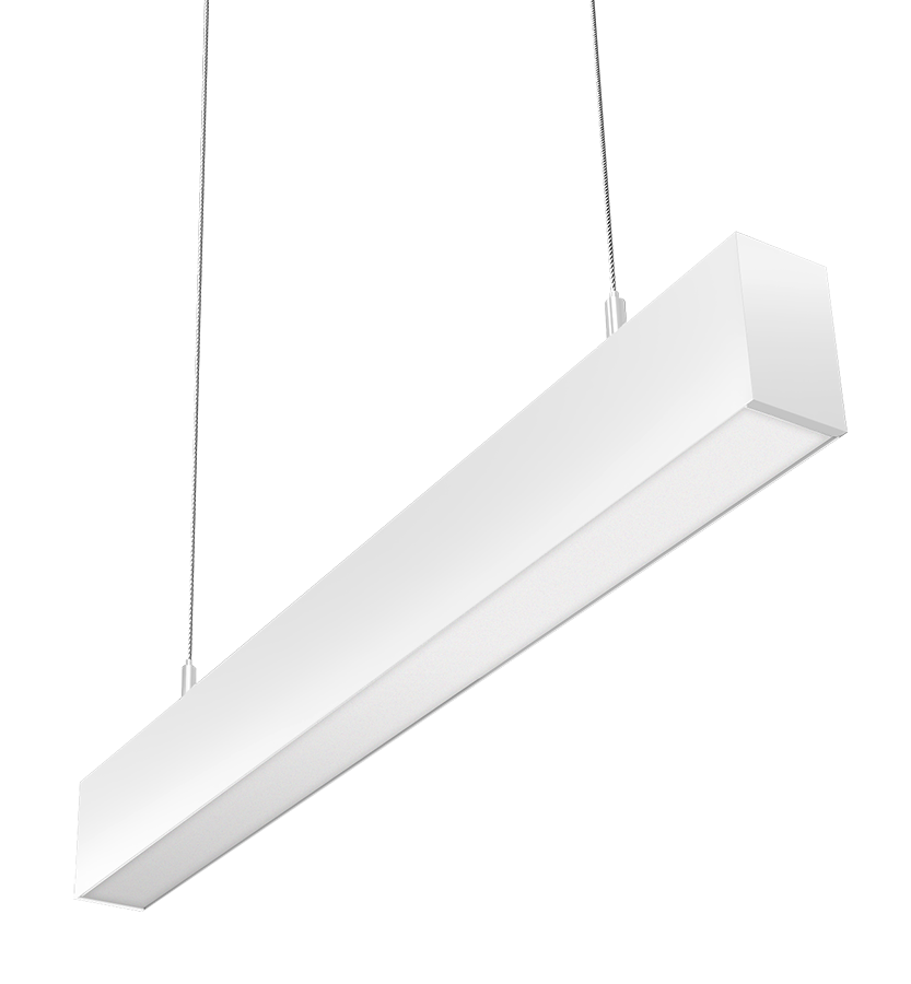 RAB Lighting BOA 2' Pendant Downlight, 20/14/12/10/5W, CCT Selectable, Flat Lens, White, BOA2PW