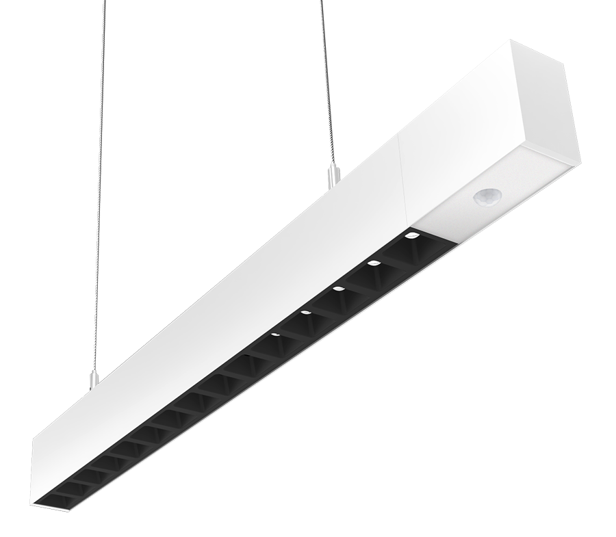 RAB Lighting BOA 2' Downlight, 20/14/12/10/5W, CCT Selectable, Louver Lens, PIR, White, BOA2PLW/PIR