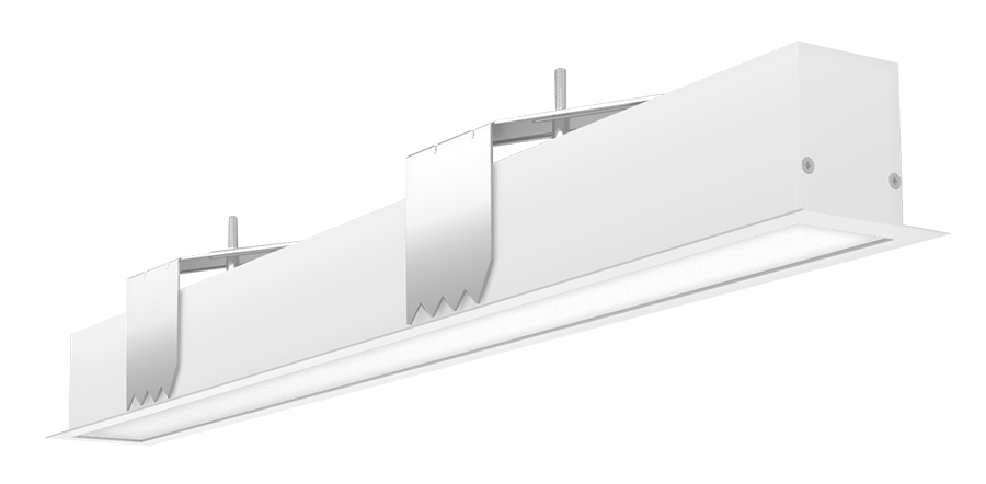 RAB Lighting BOA 2' Recessed Downlight, 20/14/12/10/5W, CCT Selectable, Flat Lens, White, BOA2R