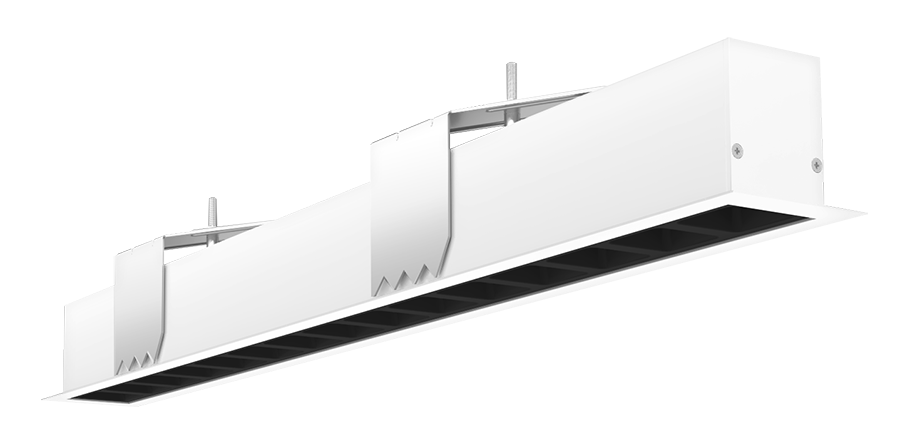 RAB Lighting BOA 2' Recessed Downlight, 20/14/12/10/5W, CCT Selectable, Louver Lens, White, BOA2RL