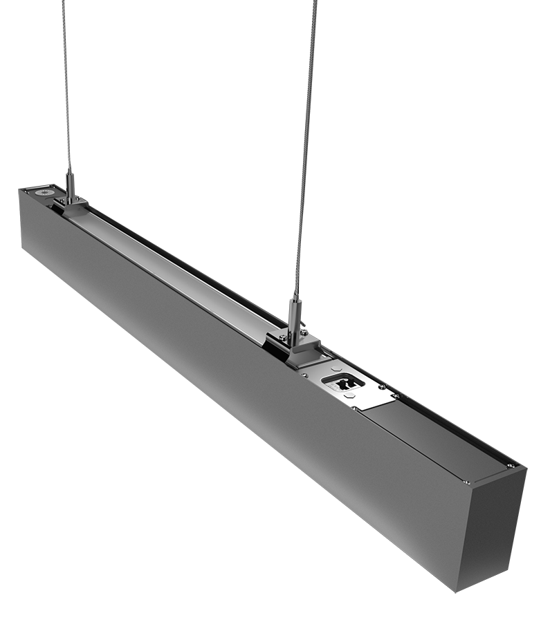 RAB Lighting BOA 2' Up & Downlight Pendant, 20W, CCT Selectable, Motion Sensor, Silver, BOA2PUS/MVS