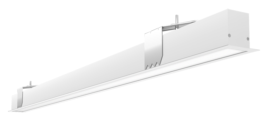 RAB Lighting BOA 4' Recessed Downlight, 40/28/24/20/10W, CCT Selectable, White, BOA4R