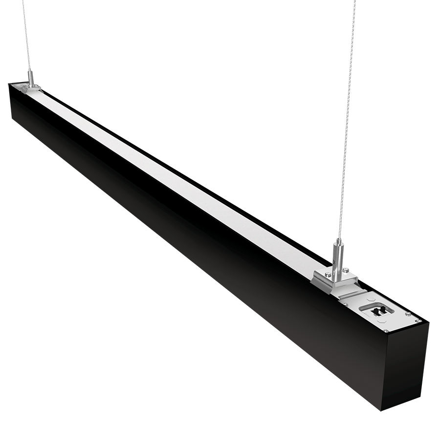 RAB Lighting BOA 4' Up & Downlight, 40W, CCT Selectable, Louver Lens, Battery Backup, Black, BOA4PLUB/E