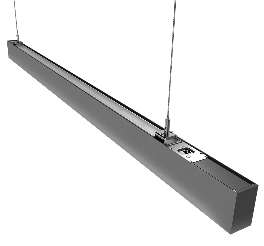 RAB Lighting BOA 4' Up & Downlight Pendant, 40W, CCT Selectable, Dimming, Silver, BOA4PUS/MVS