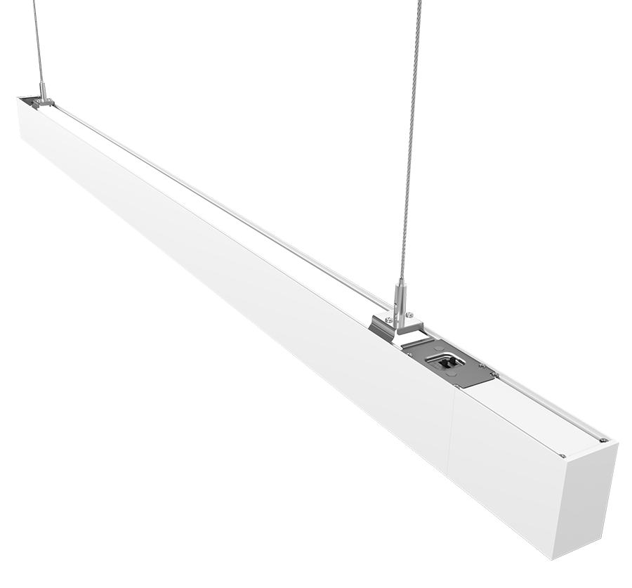 RAB Lighting BOA 4' Up & Downlight Pendant, 40W, CCT Selectable, MVS Battery Backup, Flat Lens, White, BOA4PUW/MVS/E