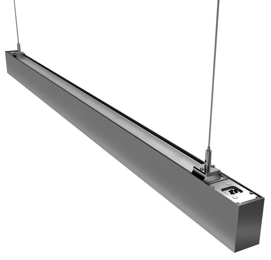 RAB Lighting BOA 4' Up & Downlight Pendant, 40W, CCT Selectable, Silver, BOA4PUS