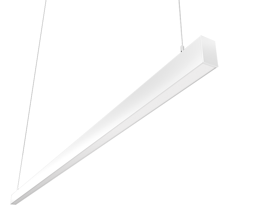RAB Lighting BOA Pendant Downlight, 80/56/48/40/20W, CCT Selectable, Battery Backup, Flat Lens, White, BOA8PW/E