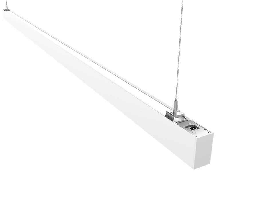 RAB Lighting BOA 8' Up & Downlight Pendant, 80W, CCT Selectable, White, BOA8PUW