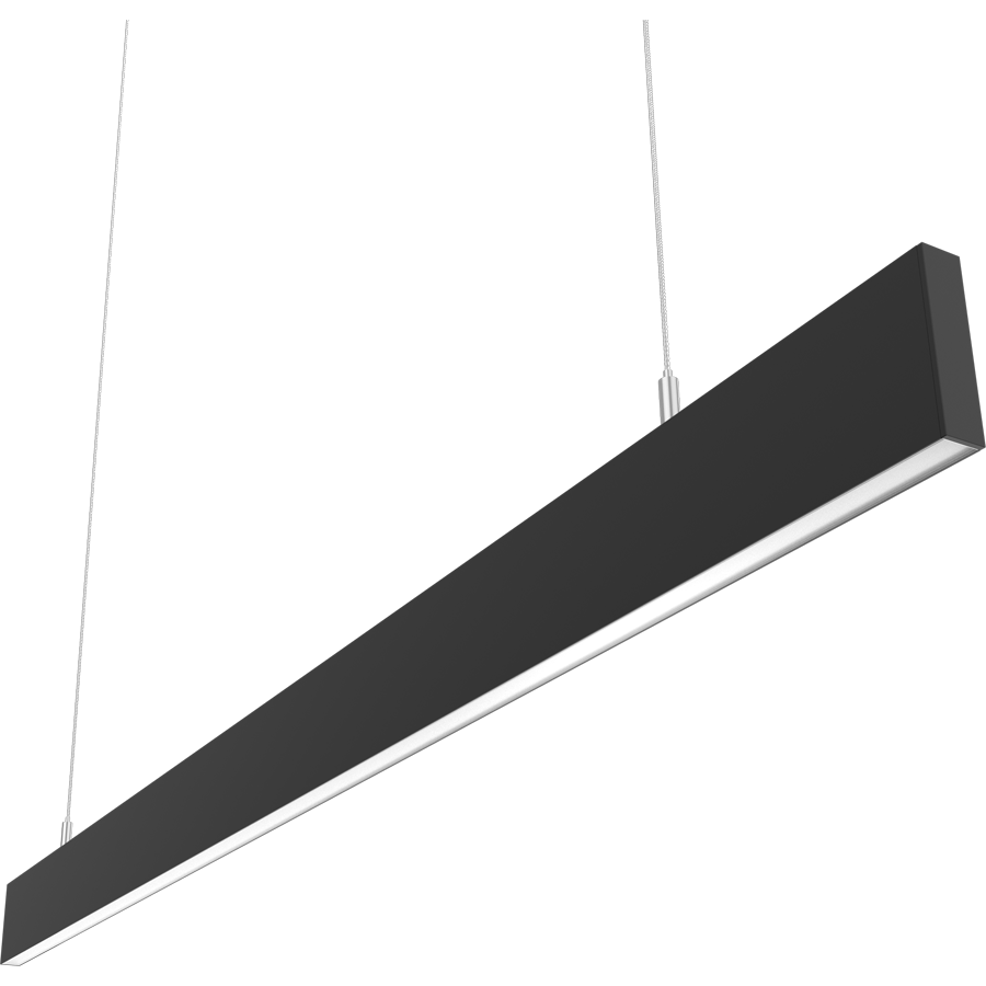RAB Lighting BOAE 4' Downlight Pendant, 40/28/24/20/12W, CCT Selectable, Black, BOAE4PB